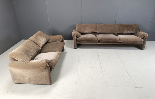 Vintage Maralunga Sofa Set von Vico Magistretti für Cassina, 1973