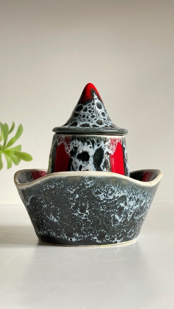 Image 1 of Vintage LUC VALLAURIS keramische sieradendoosjes