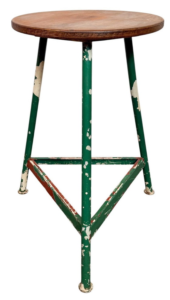Image 1 of Sgabello da officina industriale verde, anni '60