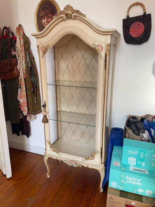 antique display cabinet in rocaille style
