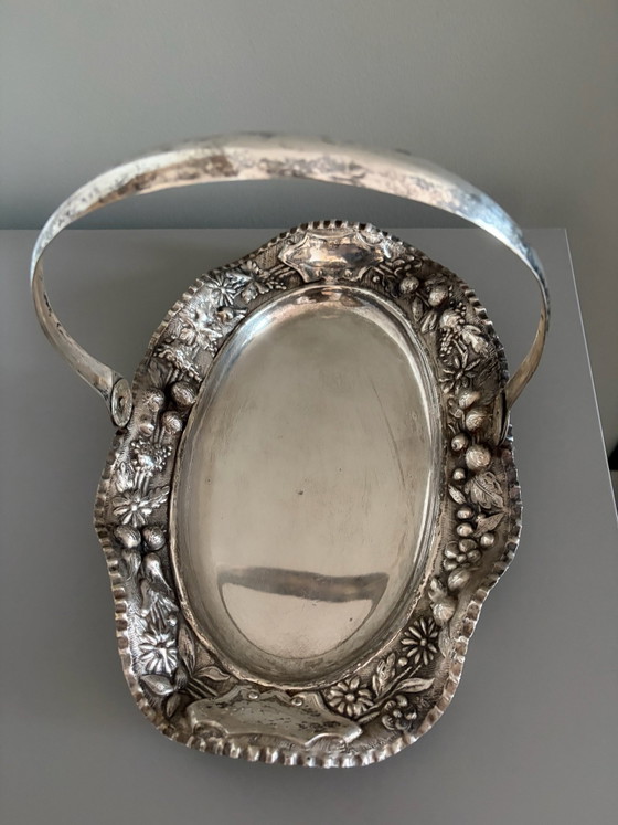 Elegante cestino vintage con motivi floreali, Accessori da tavola, Altro, Argentato (foto 7 di 10)