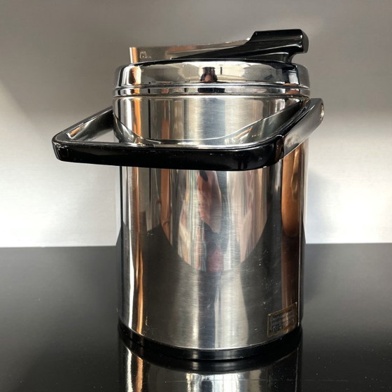 Image 1 of Elephant Vintage 1970s Japan Stainless Steel Ice Bucket with Tongs