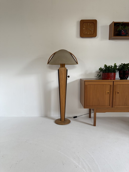 Vintage adjustable alder floor lamp, Domus ‘80
