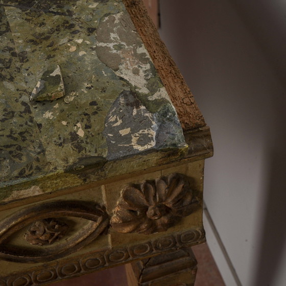 Louis XIV Lacquered Wood Console Writing Desk, 17th Century, Scagliola Top, Multi Color, Barok (photo 14 of 33)