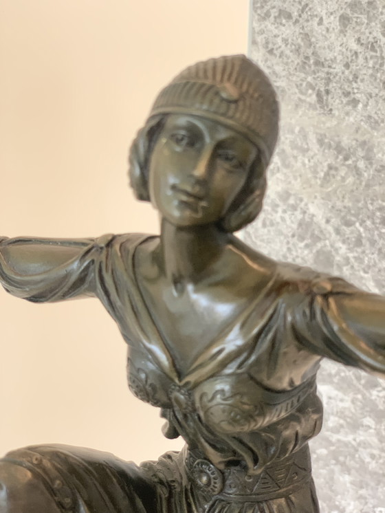 Image 1 of Statua in bronzo Art Déco di una ballerina di Pierre Lauel