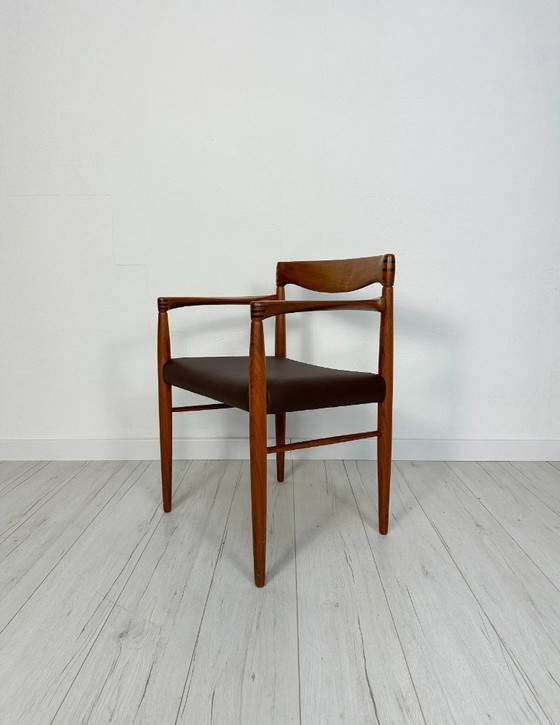 Image 1 of Set di 6 sedie da pranzo vintage danesi in teak di H.W. Klein per Bramin, stile Mid-Century Modern, anni '60.