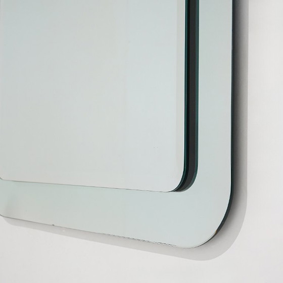 Image 1 of Square wall mirror with beveled edges, 1970s