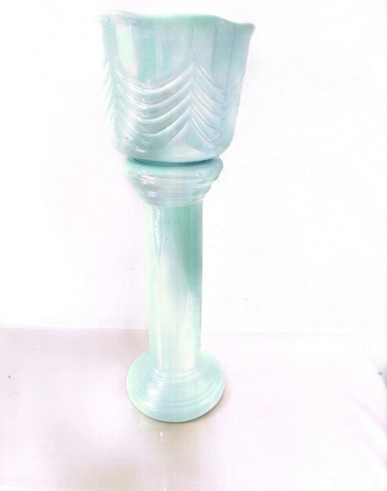 Columna vegetal Art Déco de 1970 firmada – Mesa para plantas, Ceramic (photo 3 of 6)