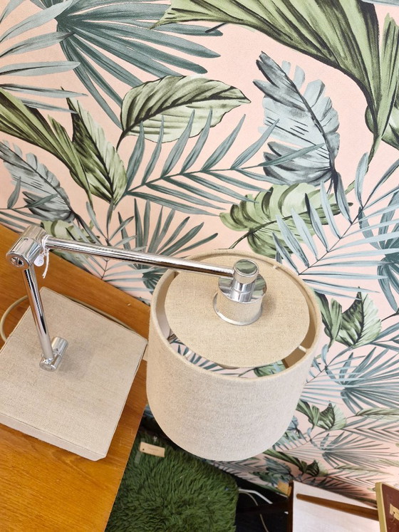 Image 1 of Vintage desk lamp chrome / beige 70s
