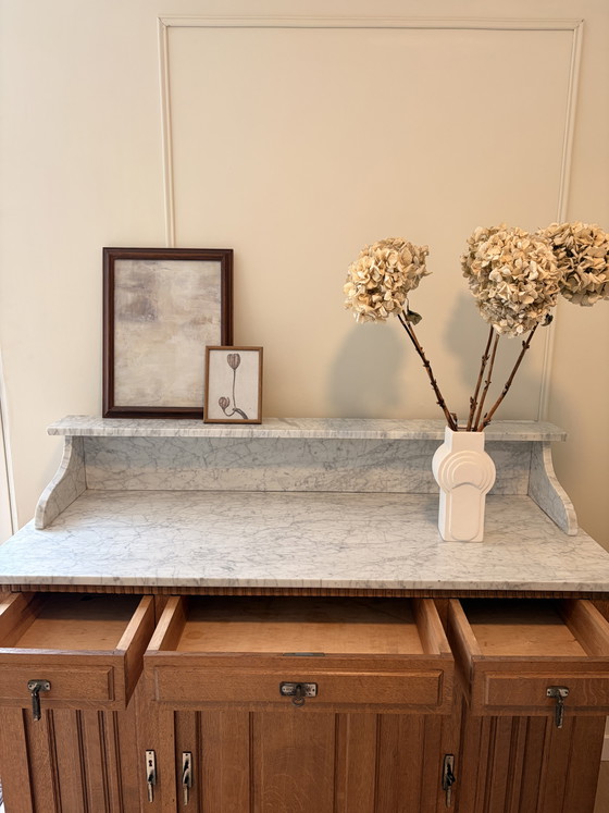 Image 1 of Vintage sideboard with marble top