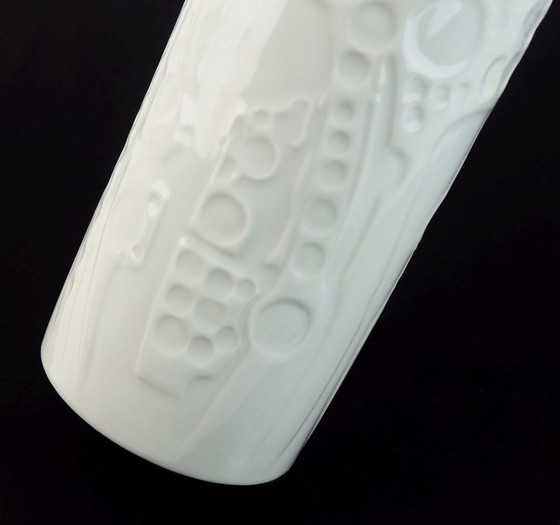 Image 1 of grande vaso in porcellana di gerold-porzellan bavaria decorazione astratta a rilievo anni 1960/1970 modello n. 7840/2