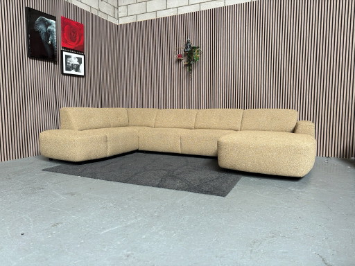 Montel Mova U-Sofa Beige (Curry) Stoff (Lodge) 357x220x180 AUSSTELLUNGSMODELL