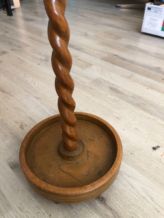 Image 1 of Antique wooden pipe stand - 53 cm high with turned column