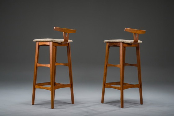 Image 1 of Taburetes de bar de teca de estilo danés moderno de Dyrlund, Dinamarca, década de 1960, juego de 2