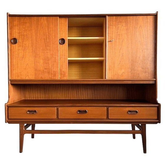 Image 1 of Mid-century Van Teeffelen Wébé Deens design highboard kast teak Van Teeffelen Wébé 1960's