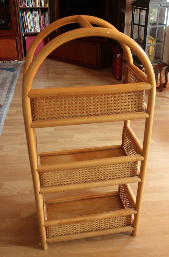 Image 1 of Mensola da parete in bambù in stile metà secolo, autoportante