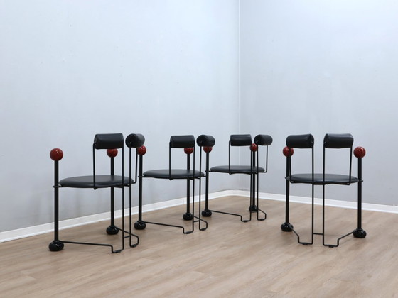 Image 1 of Authentische postmoderne Stühle aus der Memphis-Ära der 1980er Jahre, 4er-Set