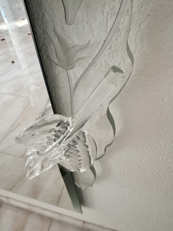 Image 1 of Unieke spiegel art deco met glasversiering 