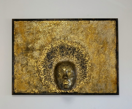 3D foto Gouden Koningin canvas epoxyhars muurdecoratie