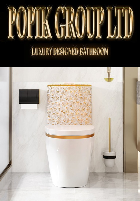 Image 1 of White LLuxury toilet with gold ornaments 