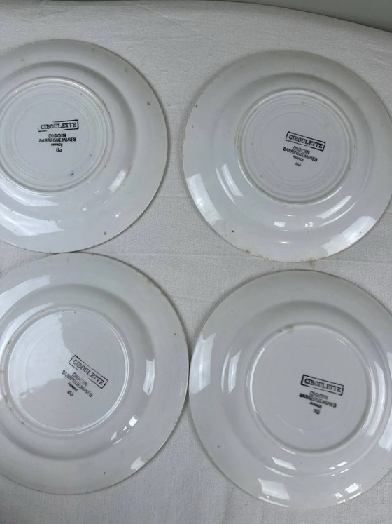 4 antike Art Deco Teller – Geschirr, Porcelain (photo 4 of 5)