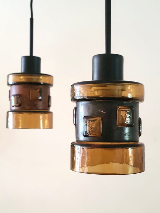 Set aus 2 Pendelleuchten von Victor Bernt für Flygsfors, Schweden, 1960 – hanglampen, Copper, Glass (photo 2 of 8)