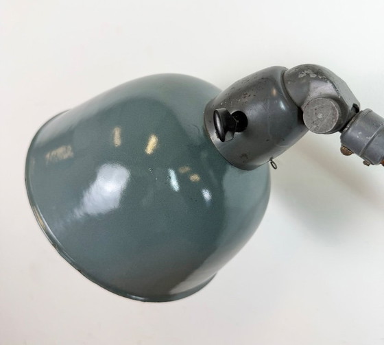 Image 1 of Industrial Grey Enamel Workshop Table Lamp from Siemens, 1950s