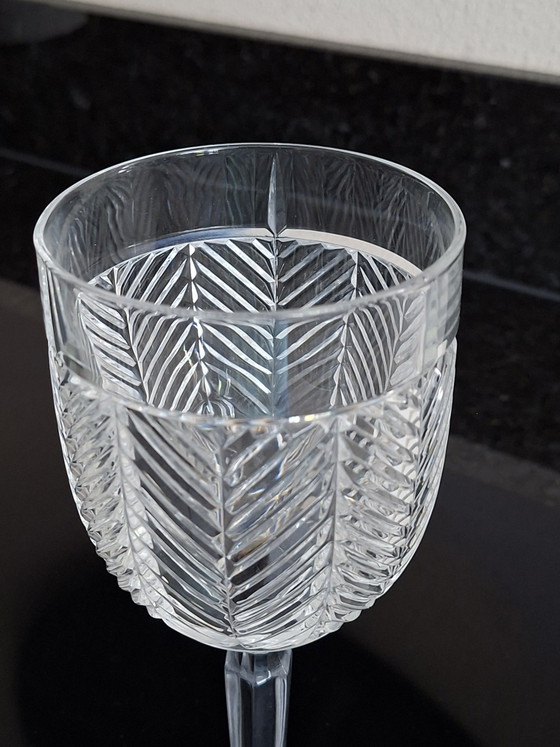 Image 1 of Ralph Lauren Crystal Herringbone Wijnvat Glas - Zeldzaam