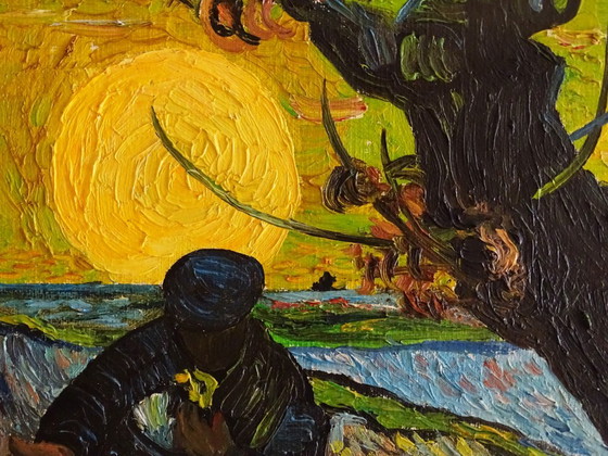 A hand-painted Master Copy of Vincent van Gogh's famous work “The Sower”. – Paintings & Drawings, Canvas (photo 3 of 5)