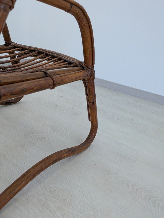 Image 1 of Salon en bambou - Fauteuils, table basse et porte-manteau - Vintage