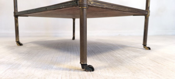 Image 1 of 😍✨Prächtiger Barwagen von Maison Jansen – Messing, Bronze und Blattgoldleder – Um 1950✨😍