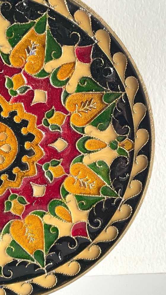 Image 1 of Vintage messing bord met vakjes