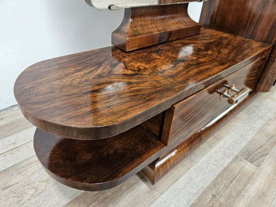Art Déco kaptafel van notenhout met spiegel, Italiaans design, jaren 1940 – Consoles, Wood (photo 17 of 17)