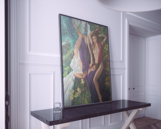 Peinture à l'Huile Originale Abstraite Figurative Nu Sons d'Été – Peintures et dessins, Canvas (photo 2 of 11)