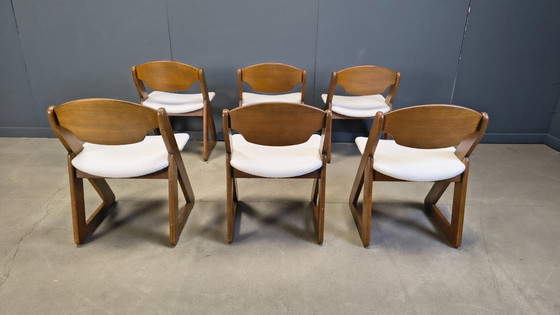 Image 1 of Vintage brutalist dining chairs, set of 6 - 1960s
