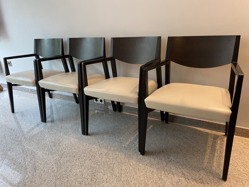 4x Paar vintage Scandinavische stijl fauteuils Natuzzi, Italië jaren