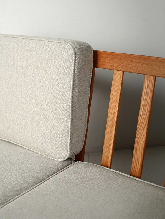 Image 1 of Sofá escandinavo de tres plazas de roble macizo, años 50/60