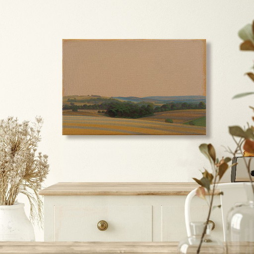 Green Valley, unique piece, painting, hand-painted original, 30 x 20 cm, acrylic paint on canvas