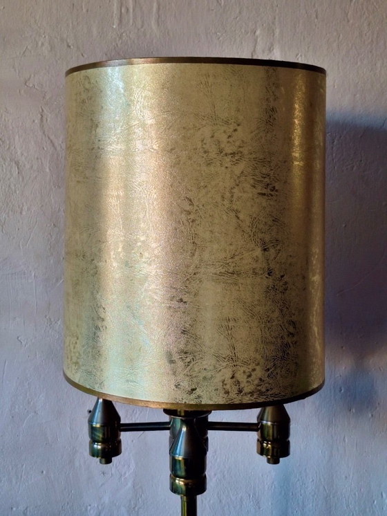 Image 1 of Brutalistische Stehlampe aus Messing mit vier Leuchten aus der Mitte des 20. Jahrhunderts, 1960er Jahre