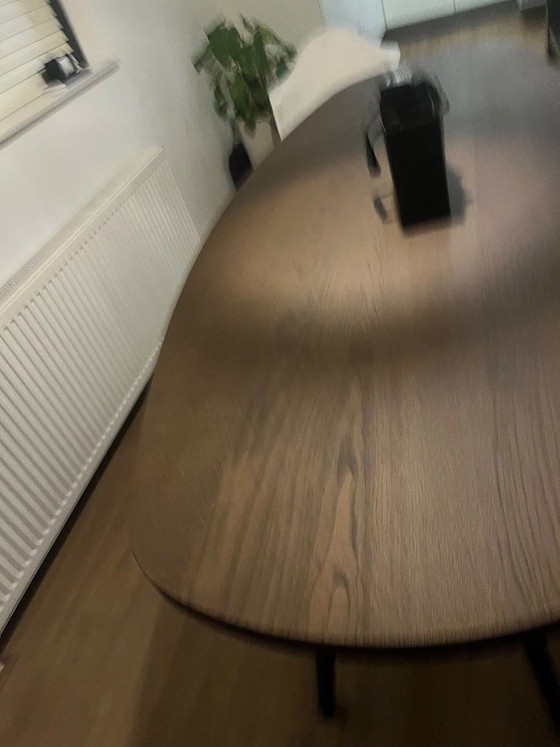 Table du Sud Mesa de comedor, madera marrón con patas negras, Mesas de comedor, Metal, Modern (foto 4 de 5)