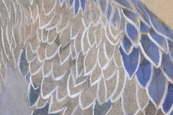 Image 1 of Gemalte Leinwand mit der Darstellung eines Nilschnabels - Zeitgenössisch