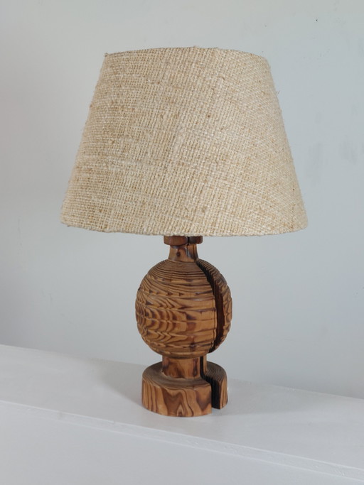 Zeldzame vintage tafellamp van grenenhout uit het midden van de vorige eeuw, Temde
