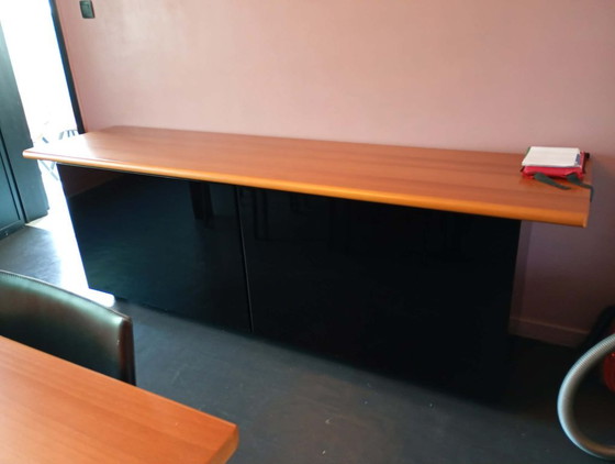 Verardo Cartesio – Complete Italian Design Furniture Set – Black High Gloss/Wood – Sideboard (photo 2 of 13)
