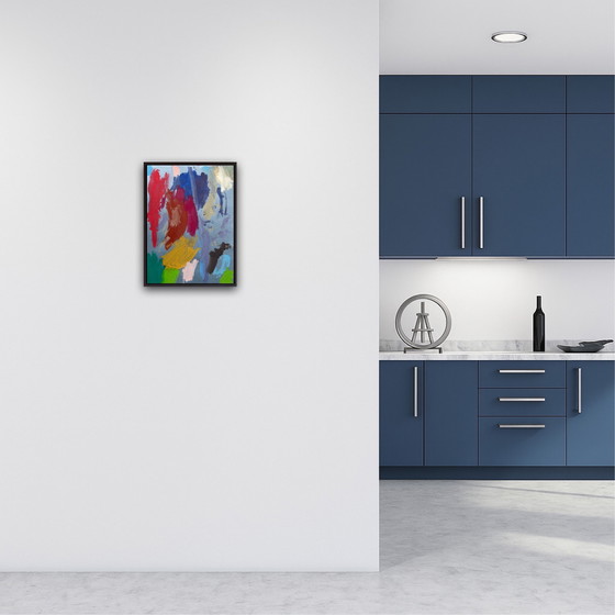 Image 1 of Abstracte gouache op papier, 40x30 cm.