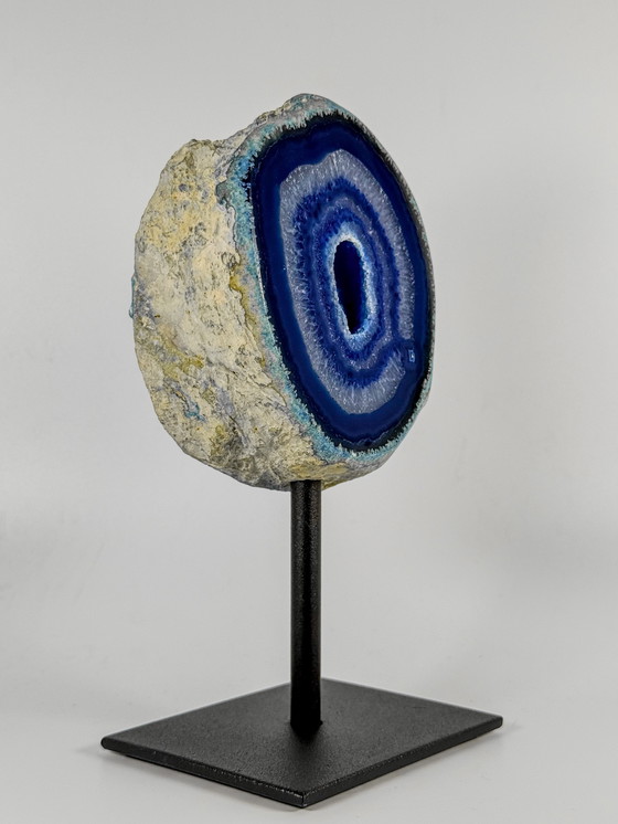 Image 1 of Blauw agaat op standaard