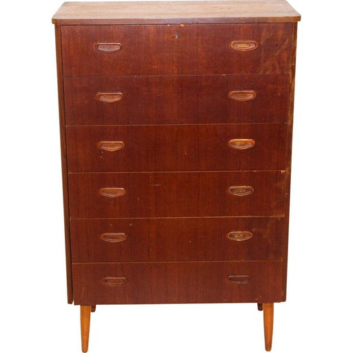 Cassettiera vintage scandinava in teak, 1950