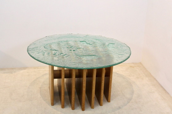 Heinz Lilienthal Sculpturale Glazen Salontafel, Koffietafelboeken, Hout, Brutalist (foto 4 van 11)