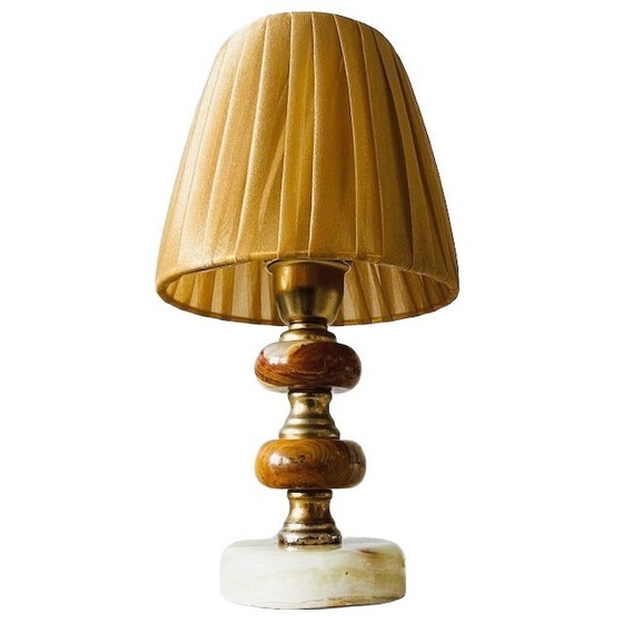 Image 1 of Lampada da tavolo vintage in marmo e onice barocca anni '50