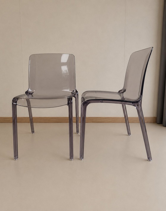 Image 1 of Ensemble de 4 chaises Casprini en plexiglas lilas, modèle Tiffany