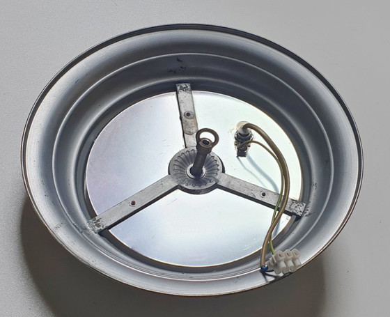 Image 1 of Lampada da soffitto Art Déco in vetro tagliato e cromato